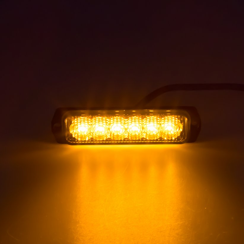 SLIM external LED warning light, orange, 12-24V, ECE R65