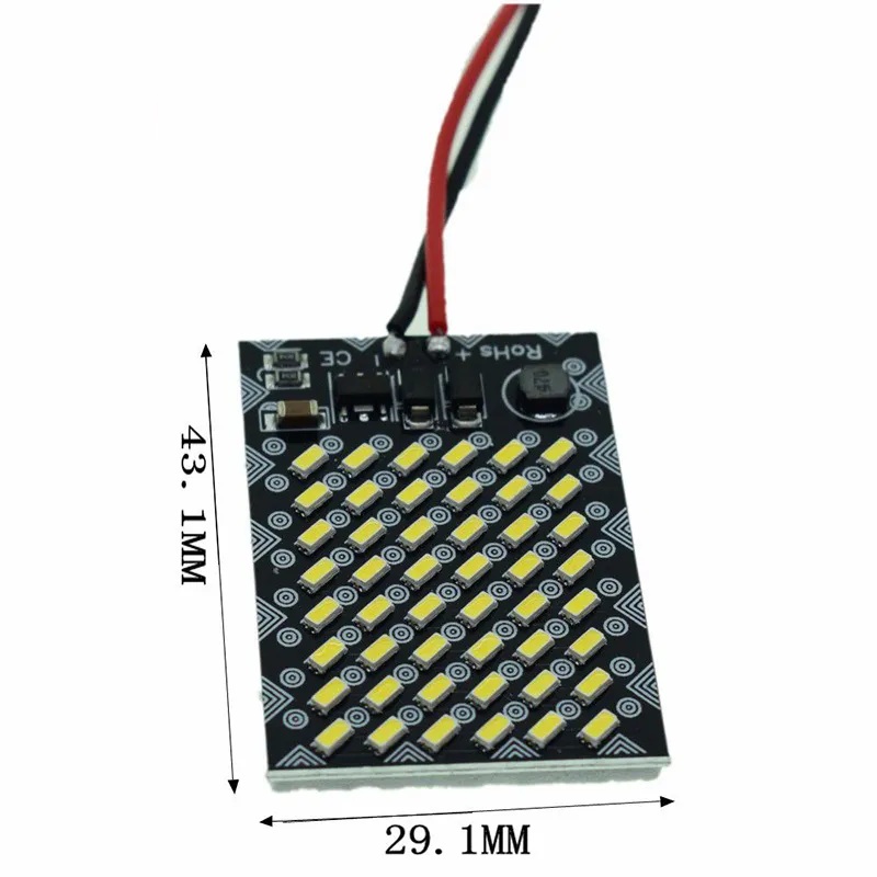 LED panel 43 x 29 mm, 10-24 V, 48x 3014SMD