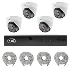 Sada video dohledu NVR POE PNI House IP710J, 4 8MP kamery PNI IP808J a 4 kabely UTP CAT6 20