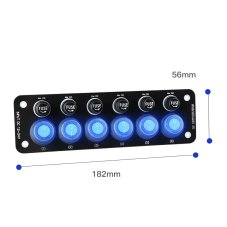 Panel so 6x spínačmi + 6x poistkami, 12/24V