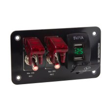 Panel s 2x vypínačom + 2x USB