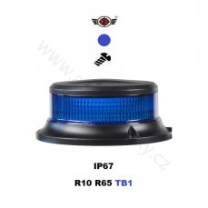 LED maják modrý 12/24V, Pevná montáž, LED 18X 1W, R65