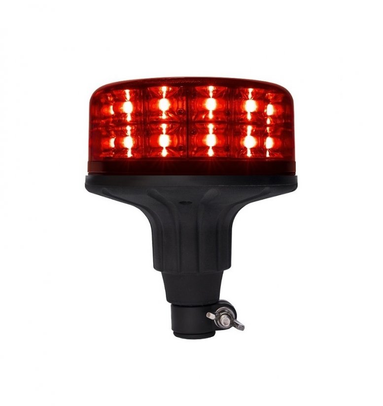 LED maják červený 12/24V, montáž na držiak, 24x LED 3W, R65