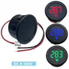Digital voltmeter round 5 - 100V, red