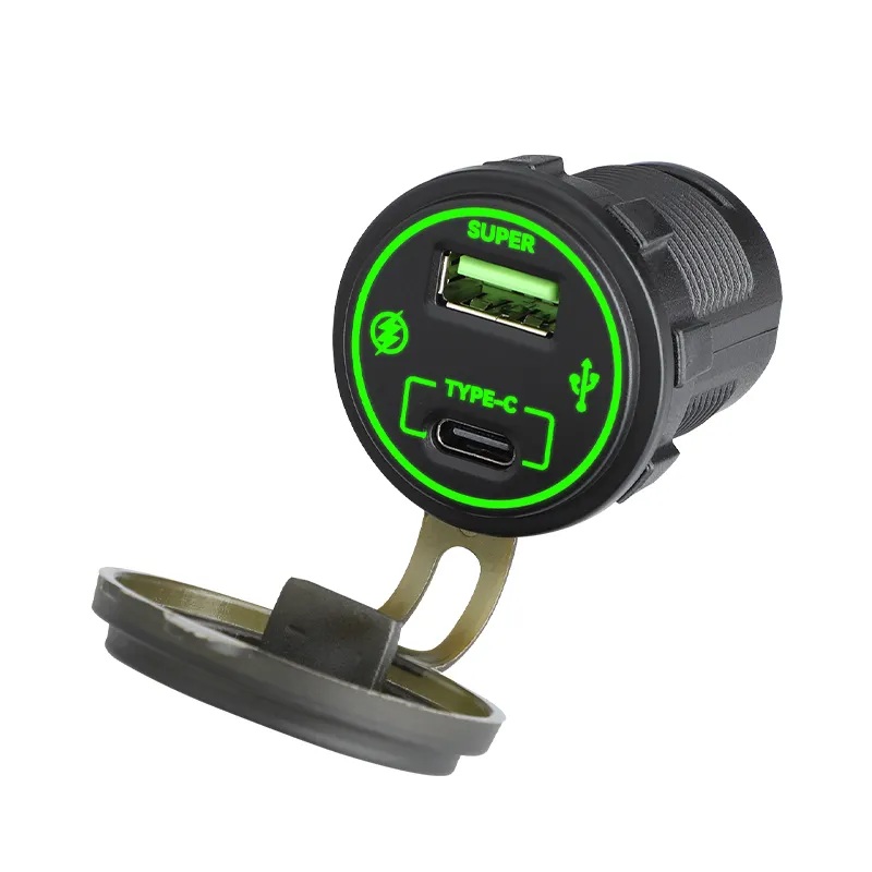 USB nabíječka QC3.0 + USB-C, 12/24V