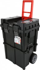 Mobile plastic tool box, 2 sections
