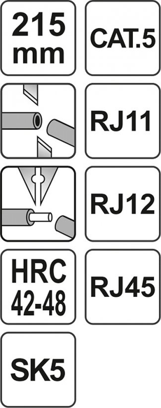 Telephone/data connector pliers RJ45, RJ11, RJ12