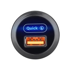 USB nabíječka QC3.0 do panelu, kulatá, 12/24V