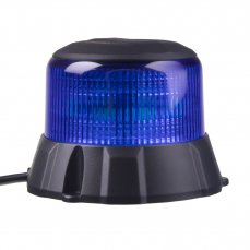 Robustný modrý LED maják, čierny hliník, 48 W, ECE R65