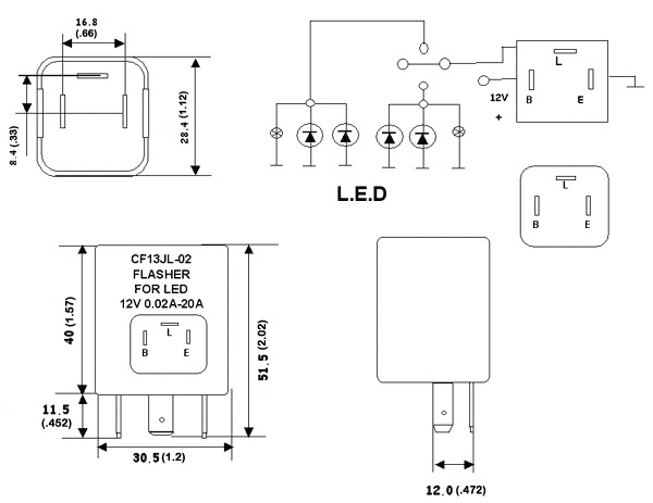LED turn signal interrupter, 12V, 0,02-10A for Japanese cars