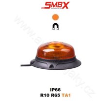 LED maják, 12-24V, 18xLED oranžový, magnet, ECE R65