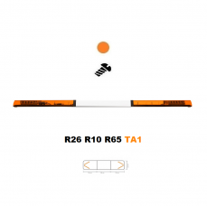 LED majáková rampa Optima 60 160cm, Oranžová, bílý střed, EHK R65