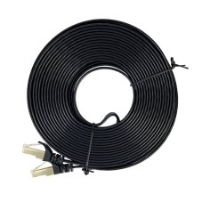 Flat network cable S/STP CAT7, 2 x RJ45, 10m, black