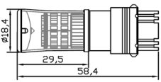 TURBO LED T20 (3157) červená 12-24V, 48W
