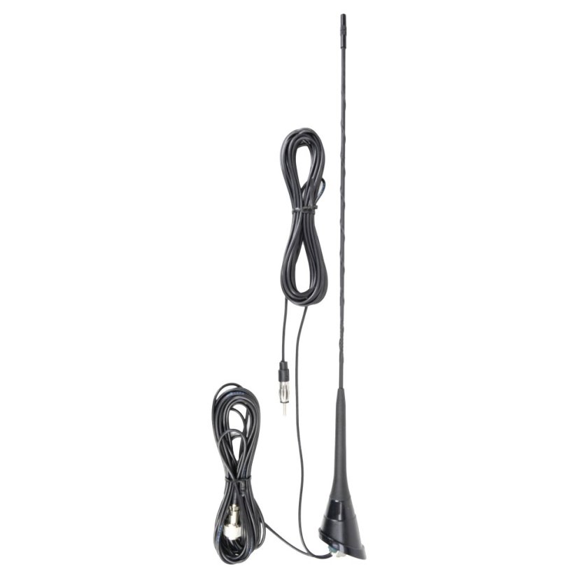 CB anténa PNI Duplex 2000 CB-FM, 26-28MHz (CB), 87-108MHz (FM), CB kabel a FM kabel 5 metrů, sklolaminát, délka 490 mm