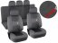 Seat covers set of 9pcs CARBON LIGHT grey AIRBAG