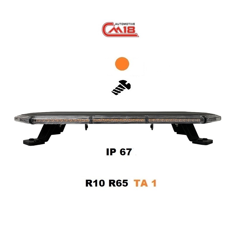 Slim LED svetelná rampa oranžová 61cm, 12/24V, R65