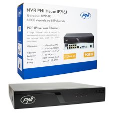NVR POE PNI House IP716J 16 kanálov 4K 8MP, 8 kanálov POE a 8 kanálov IP s prepínačom PNI POE alebo normálnym H.265