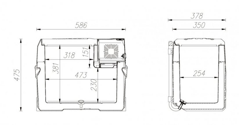 Chladiaci box FREEZE kompresor 40l 230/24/12V -20°C