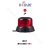Rugged red LED beacon, black aluminium, 48W, ECE R65