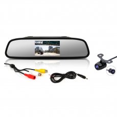 Parking camera with LCD 4.3" monitor on mirror