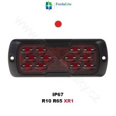PROFI LED výstražné světlo 12-24V 11,5W červené ECE R65 114x44mm