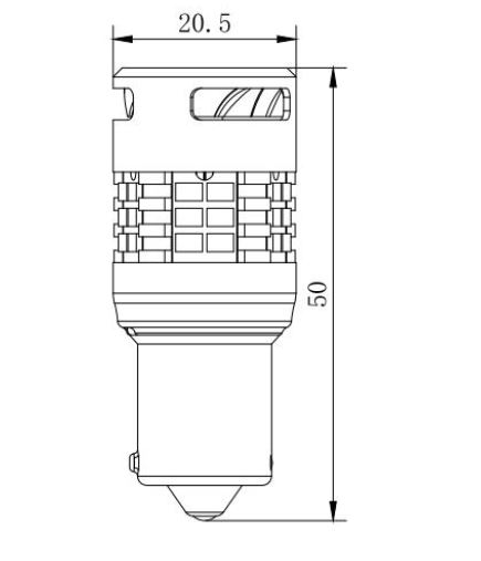 LED BA15S white, 12V, 30LED 3020SMD