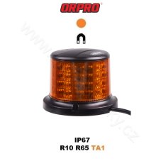 LED maják, 12-24V, 64x0,5W, oranžový, magnet, ECE R65 R10