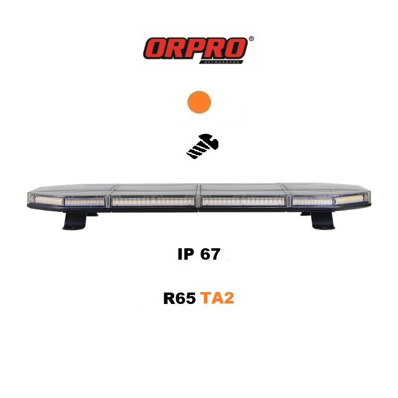 LED majáková rampa oranžová 82cm, 12/24V, R65