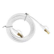 Plochý síťový kabel S/STP CAT8, Patch, 2 x RJ45, 1,5 m, bílý
