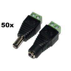 Sockets for surveillance systems, female/male, 50 pcs