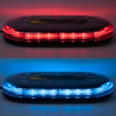 Mini LED rampa, modro-červená, 12-24V, ECE R65, magnet