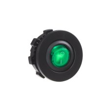 Rocker switch, round, 20A, green with backlight