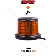 LED maják, 12-24V, 64x0,5W, oranžový, pevná montáž, ECE R65 R10