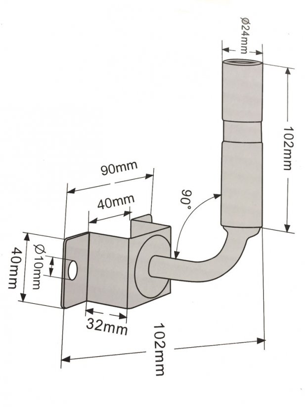 Technický nákres boční držáku wl-hrotG