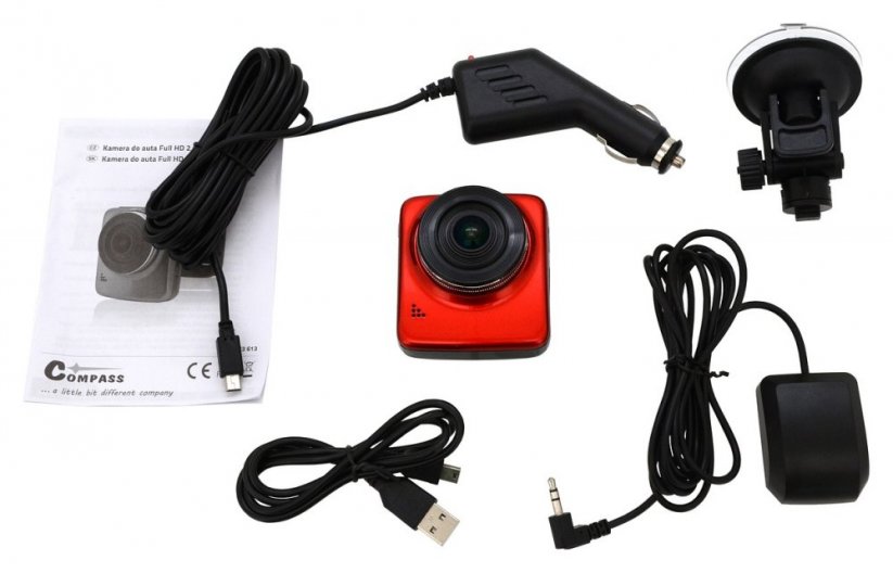 Kamera do auta Full HD 2,4" červená GPS