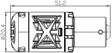 LED BAU15S biela, 12 V, 23 W CAN-BUS, 360°