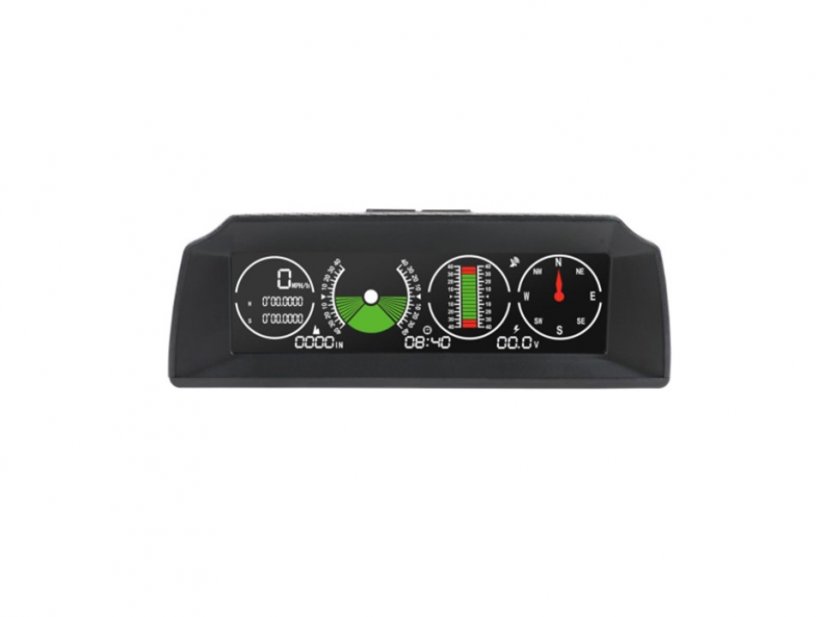 On-board DISPLAY 5.2" LCD, GPS speedometer with built-in multi-axis gyroscope