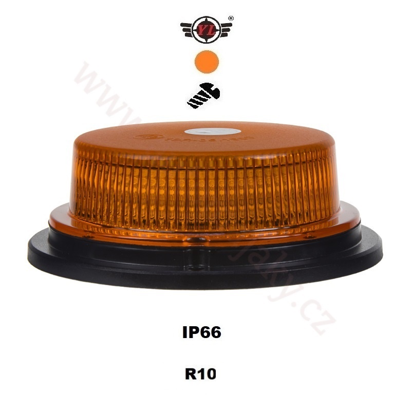 LED beacon orange 12 / 24V, fixed mounting, LED 18X 1W, R10