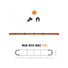LED majáková rampa Montana 140cm, Oranžová, EHK R65