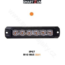 Predator oranžový 6x1W, 12/24V, ECE R65