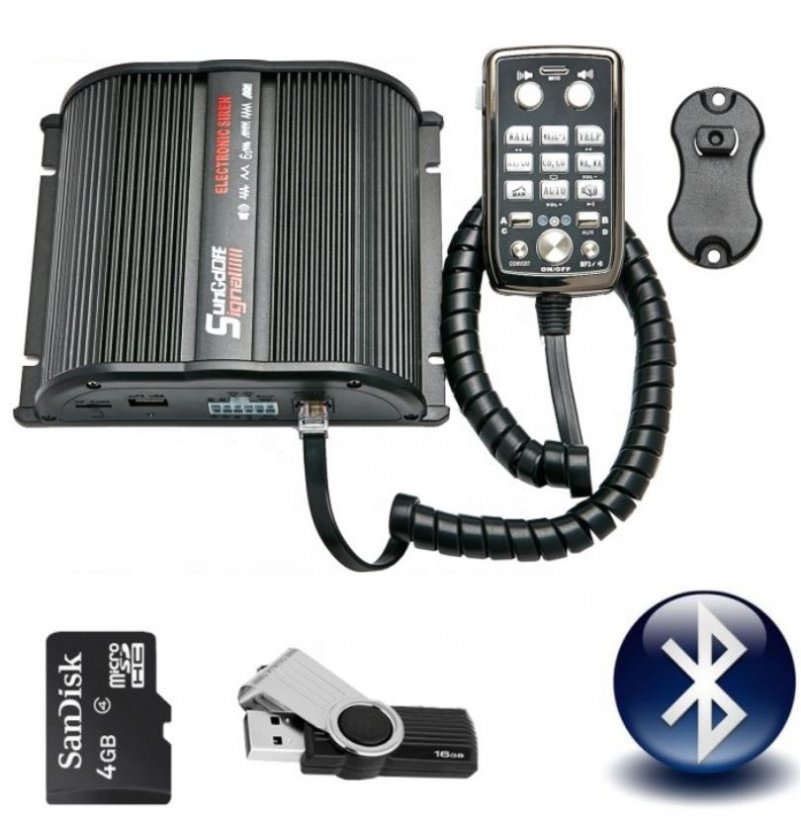 Professional warning system with microphone 200W, Bluetooth + USB