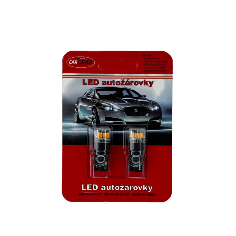 LED T10 oranžová, 12V, 4LED 2835SMD