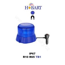 Robustní modrý LED maják, modrý hliník, 48W, ECE R65