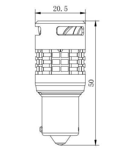 LED BAU15S orange, 12V, 30LED 3020SMD