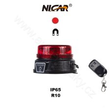 AKU LED beacon, 12x3W red, remote control, magnet