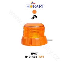 Robustní oranžový LED maják, oranž.hliník, 48W, ECE R65