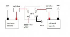 Relay for charging second battery 12V/100A