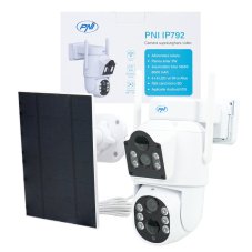 Video monitorovací kamera duální objektiv 2MP + 2MP, solární panel 3W