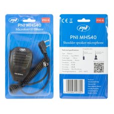 Mikrofón PNI MHS40 s reproduktorom, 2 kolíky PNI-K, kompatibilný s PMR, VHF/UHF stanicami